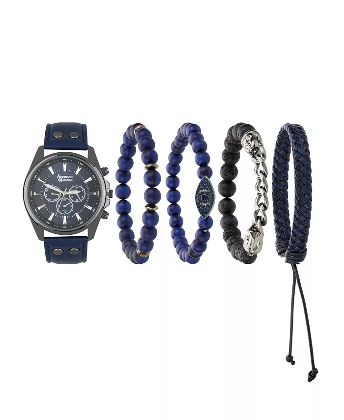 

Мужские часы Quartz Navy с полиуретановым ремешком, 46.5 мм American Exchange