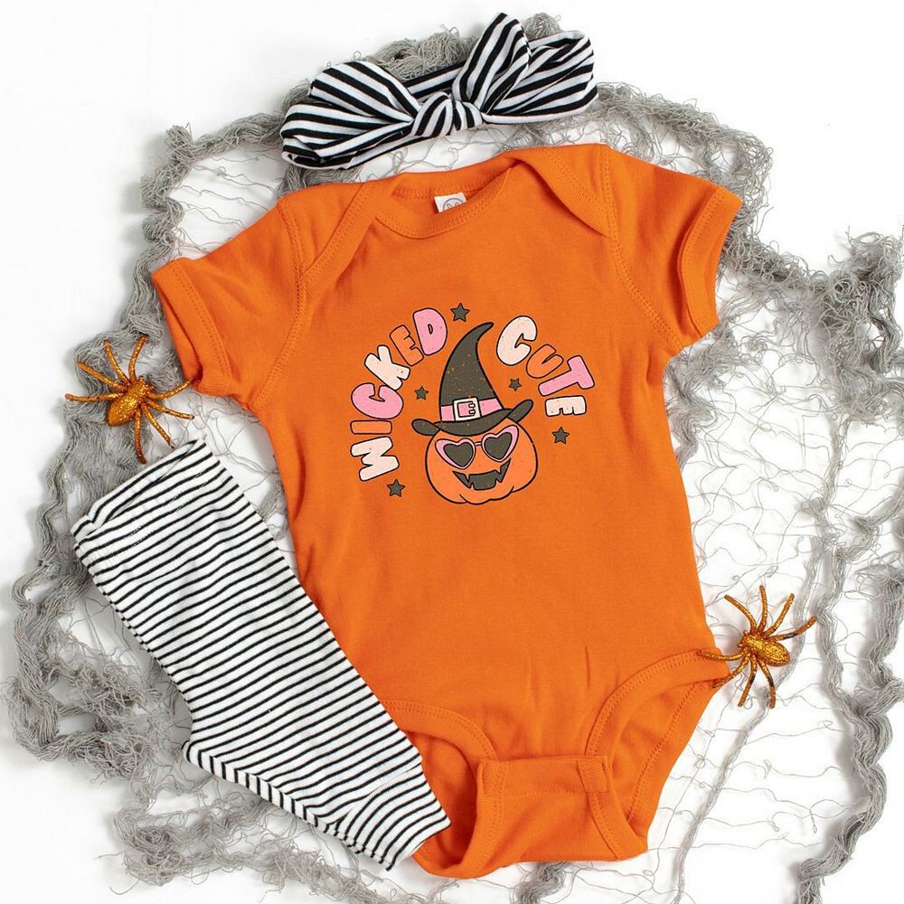 Детское боди Wicked Cute Pumpkin The Juniper Shop, цвет Natural — фото 2