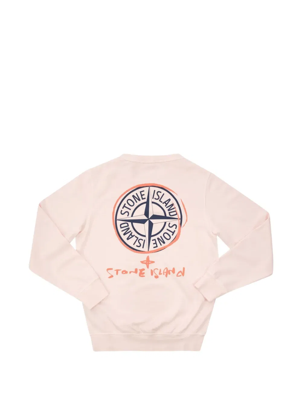 Толстовка с круглым вырезом и логотипом Stone Island Junior, розовый — фото 2