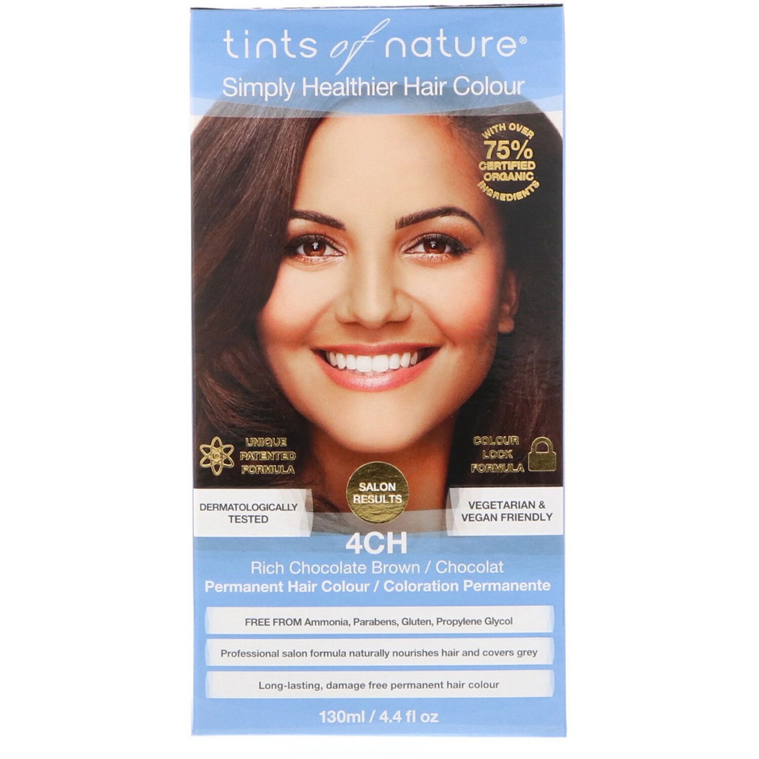 

Tints of Nature Permanent Hair Color Rich Chocolate Brown 4CH 4.4 fl oz (130 ml)