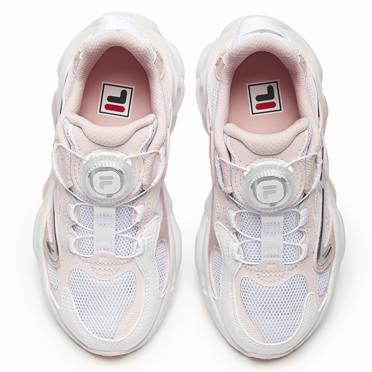 FILA KIDS Детские кроссовки BOA с нескользящей подошвой Fila, белые/розовые, гуашь, для детей от 3 до 7 лет — фото 4