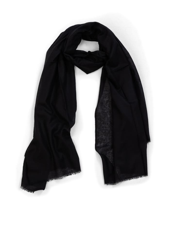 

Большой органический шарф черного цвета CASH-MERE.CH