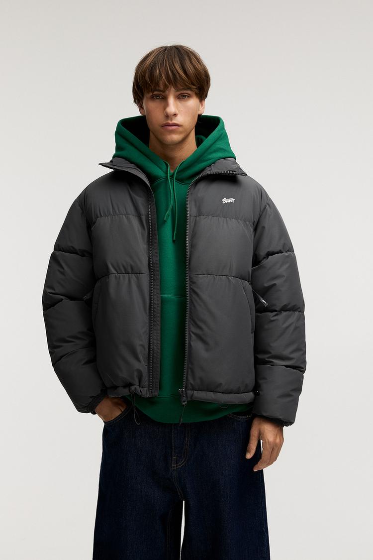 

Куртка-Пуховик Pull And Bear, серый