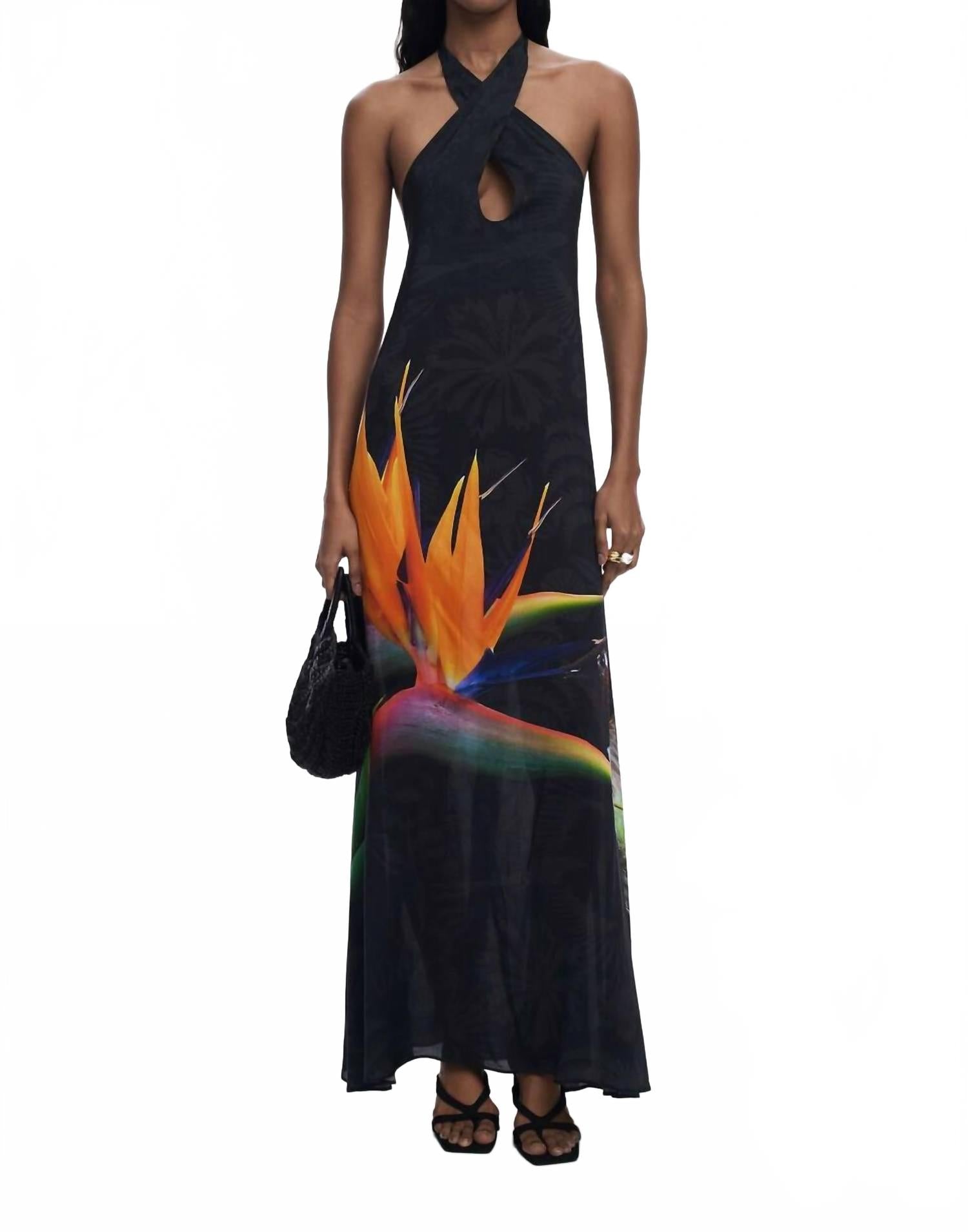 

Колибри платье с принтом колибри в черном цвете Desigual