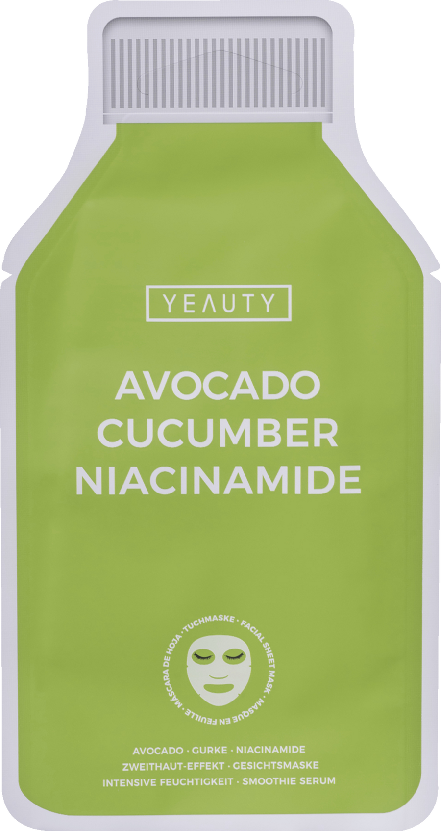 

Маска для лица YEAUTY Tuchmaske Avocado, Gurke & Niacinamide