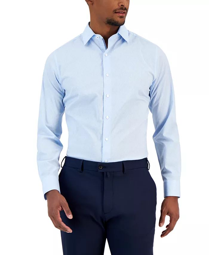 

Мужская классическая рубашка с принтом виноградной лозы Slim Fit Bar III, синий