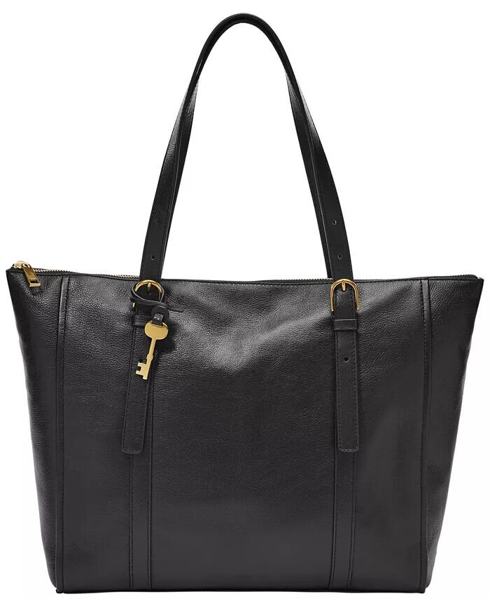 

Кожаная большая сумка Carlie Fossil, черный