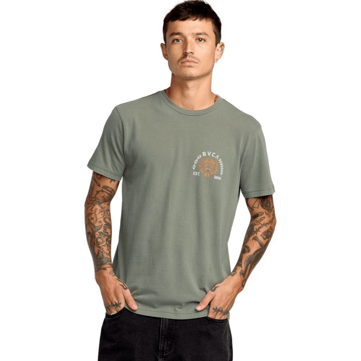 

Рубашка Squadron с коротким рукавом Rvca, цвет sage leaf