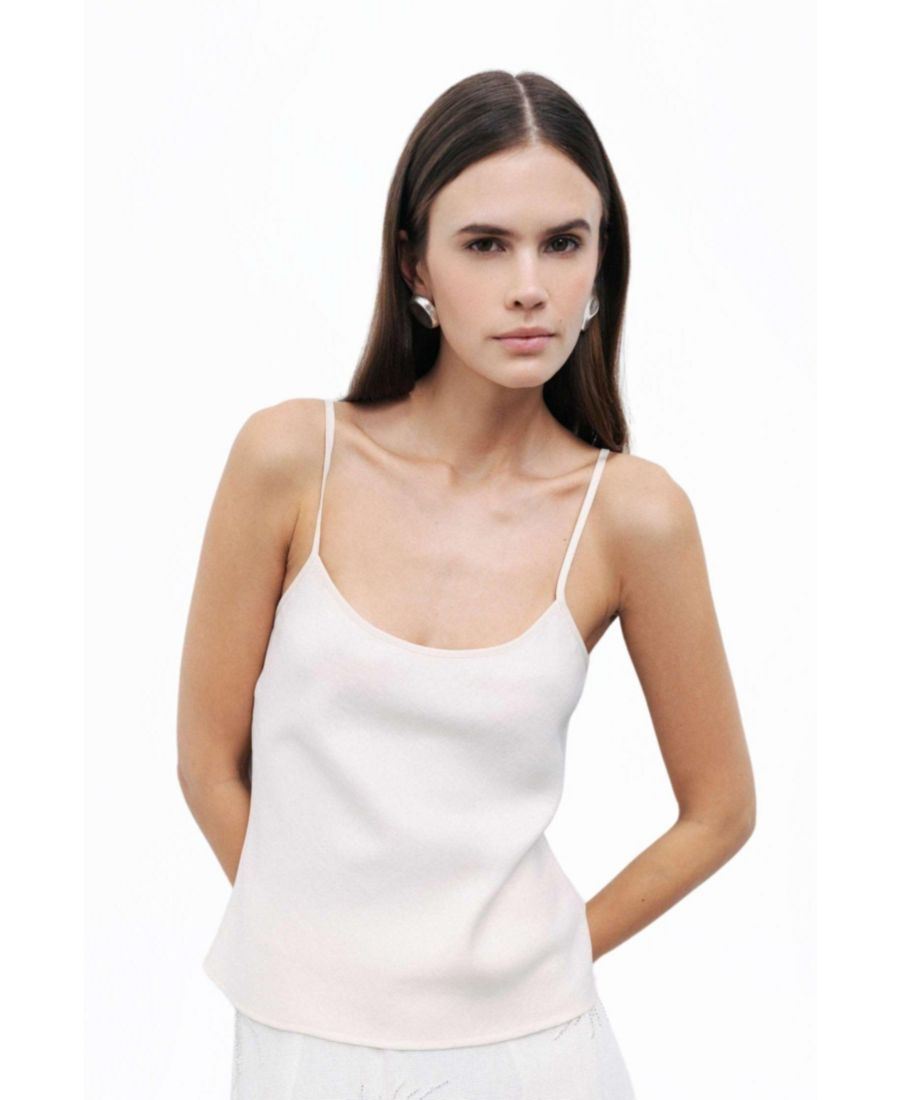 

Женская блузка с веревочными бретелями NOCTURNE, Open white