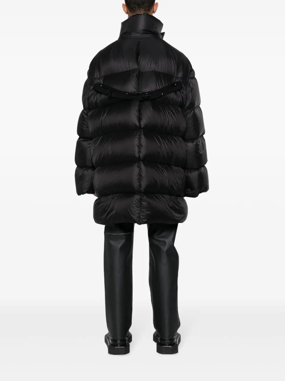 Стеганое пальто с воротником-воронкой Rick Owens, черный — фото 4