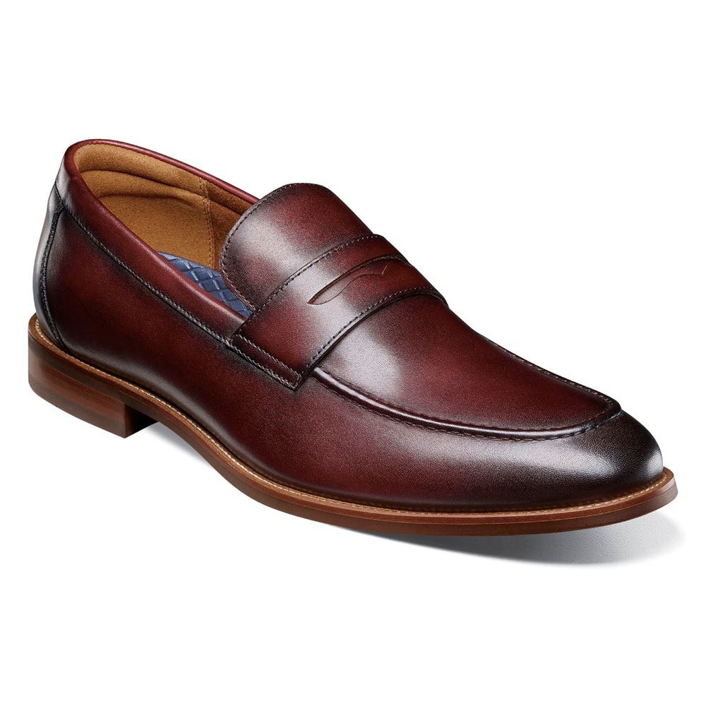 

Мокасины Florsheim с мокасинным носком и карманом для монеты, burgundy