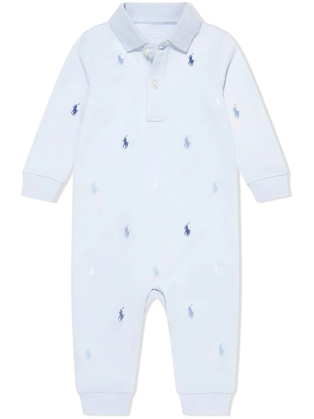 

Ромпер с вышитым логотипом POLO RALPH LAUREN KIDS, синий