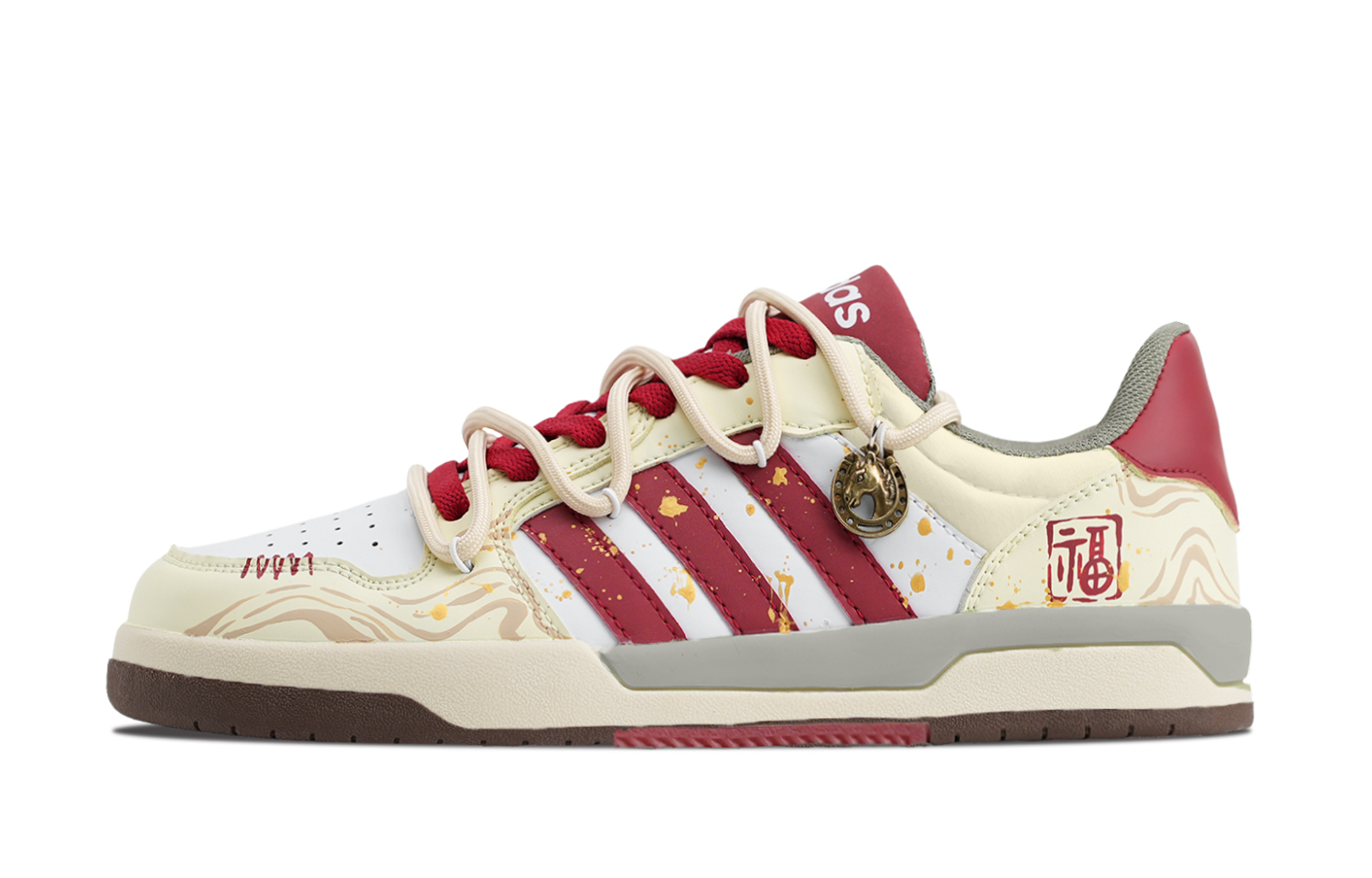 

Adidas ENTRAP Horse Year Blessing Abrasion Resistant Low top Skateboard Shoes Unisex Ecru