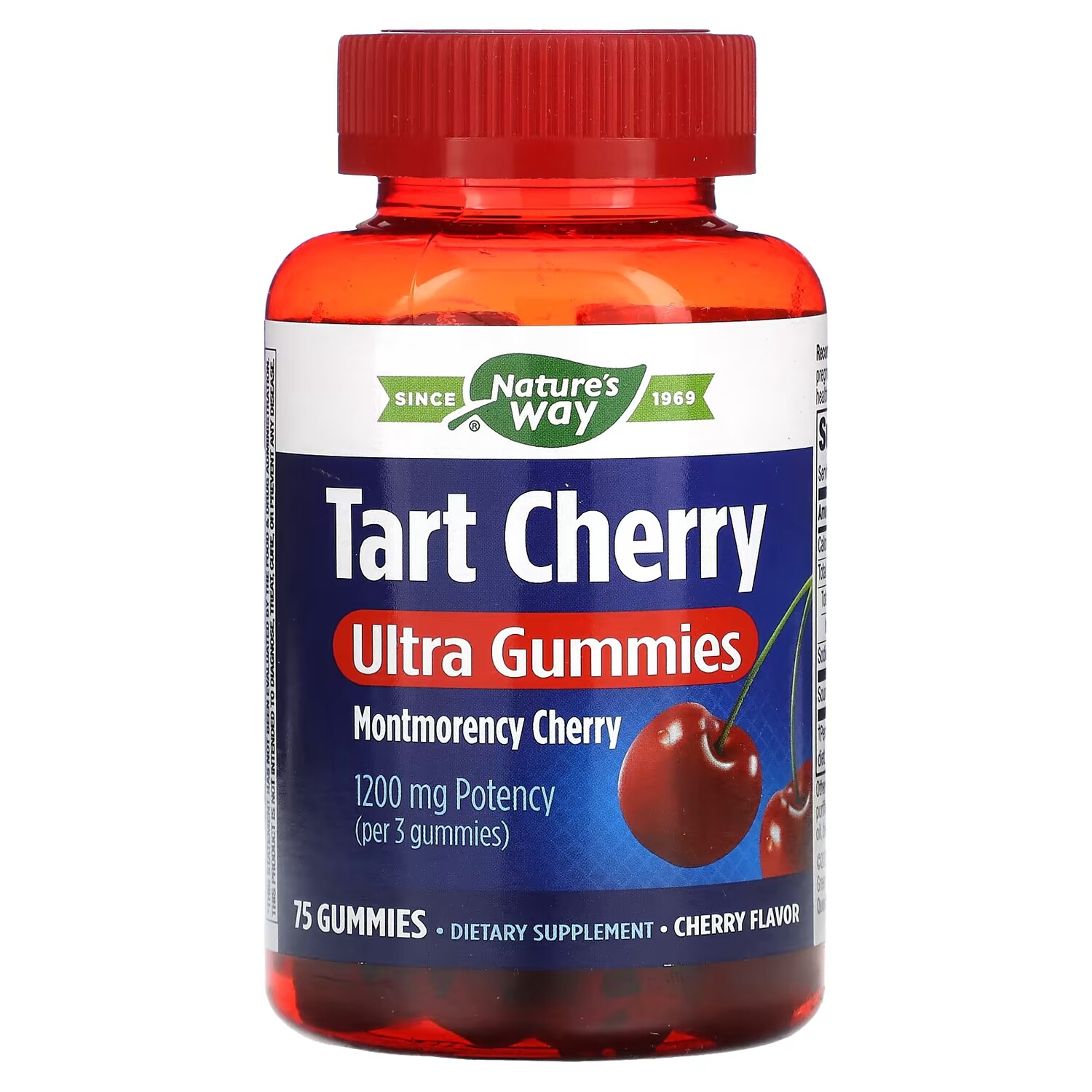 

Добавка Nature's Way Tart Cherry Ultra Gummies Cherry 1200 мг, 75 жевательных конфет