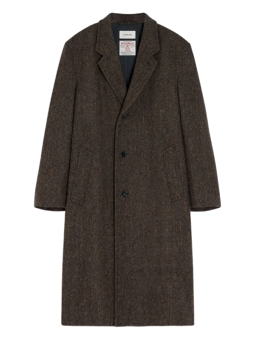 

Пальто с узором в елочку Lemaire, коричневый