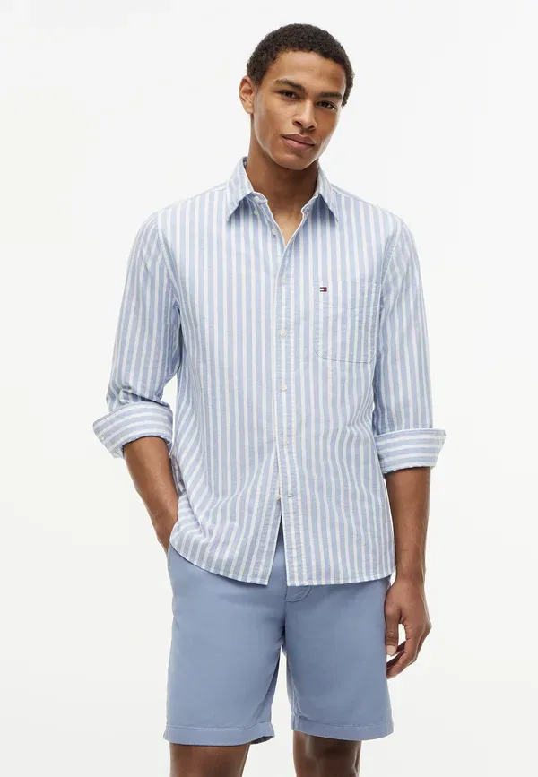 Рубашка Tommy Hilfiger Heritage Oxford Seasonal STP Seasonal Pattern, королевский синий/белый