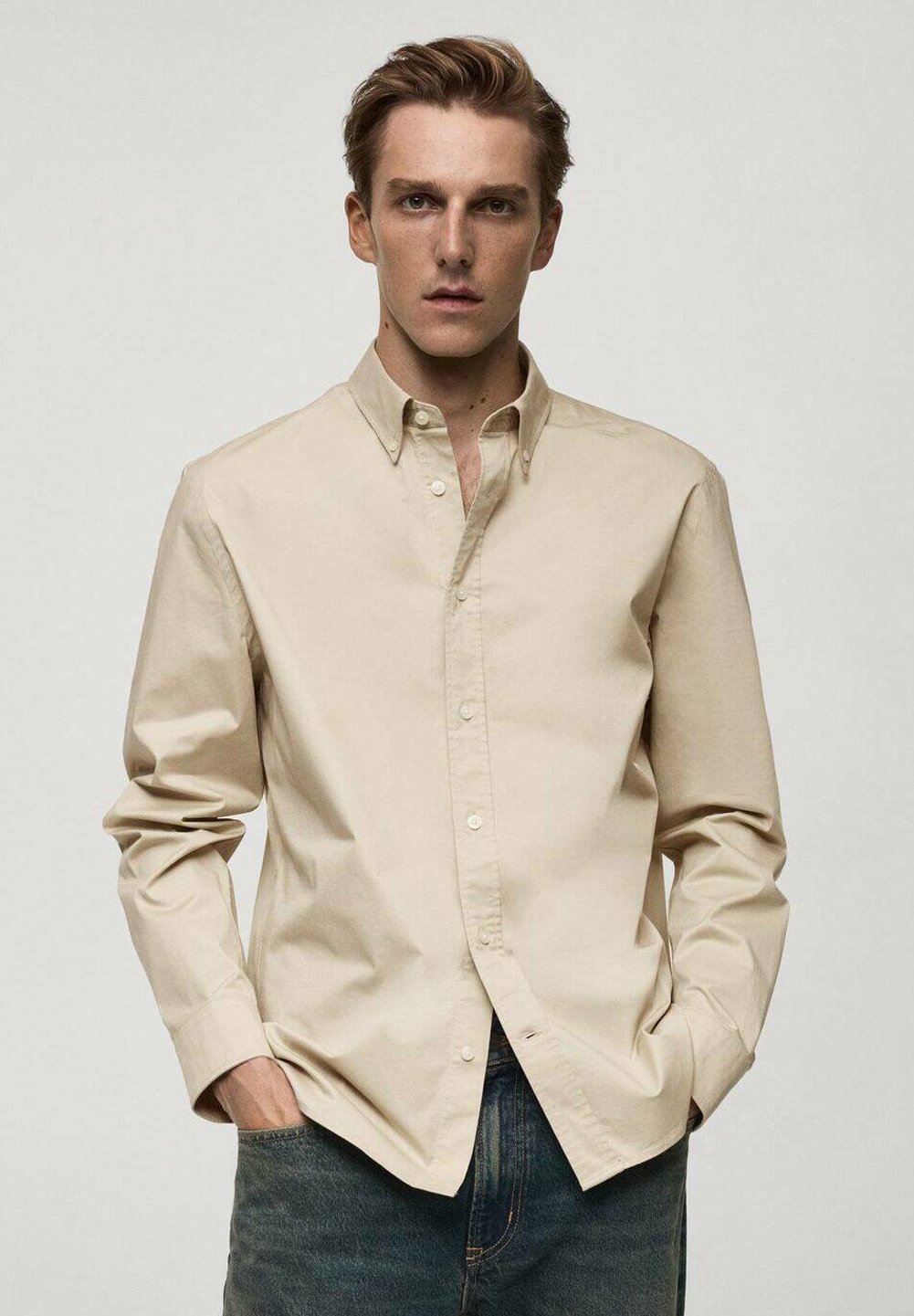 

Рубашка REGULAR FIT Mango, бежевый