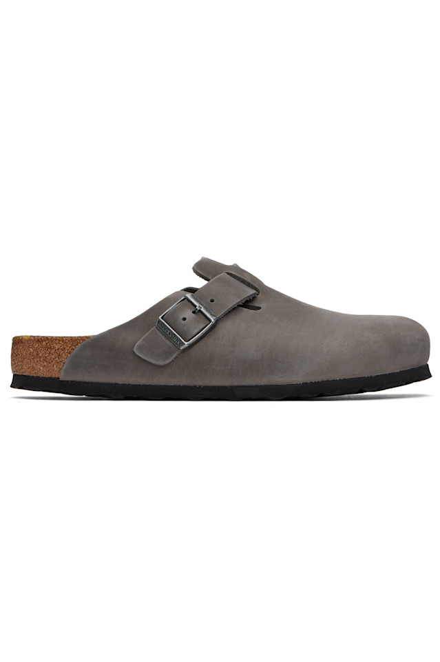 

Классические бостонские лоферы на мягкой стельке без шнуровки Birkenstock, цвет iron