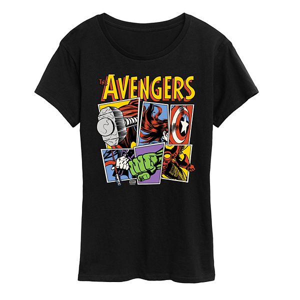 

Футболка женская The Avengers Grid Retro Graphic Marvel, Black, Черный, Футболка женская The Avengers Grid Retro Graphic Marvel, Black