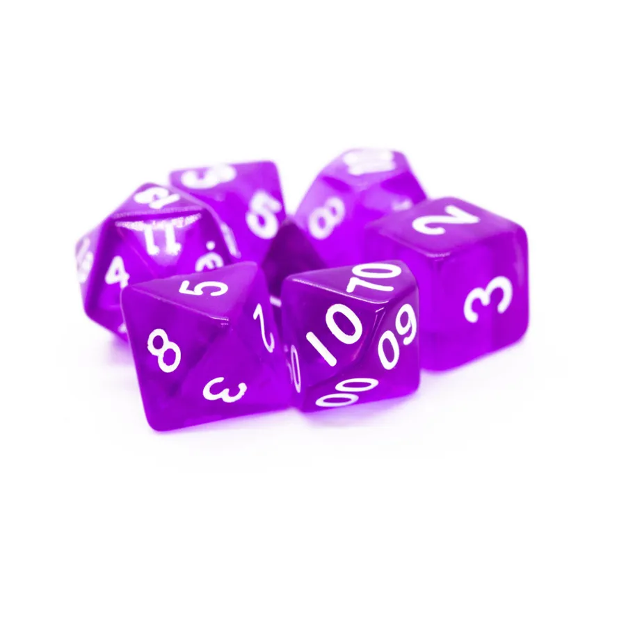 

Поли-набор Светло-фиолетовый с белым (7), Acrylic-Resin Dice - Translucent