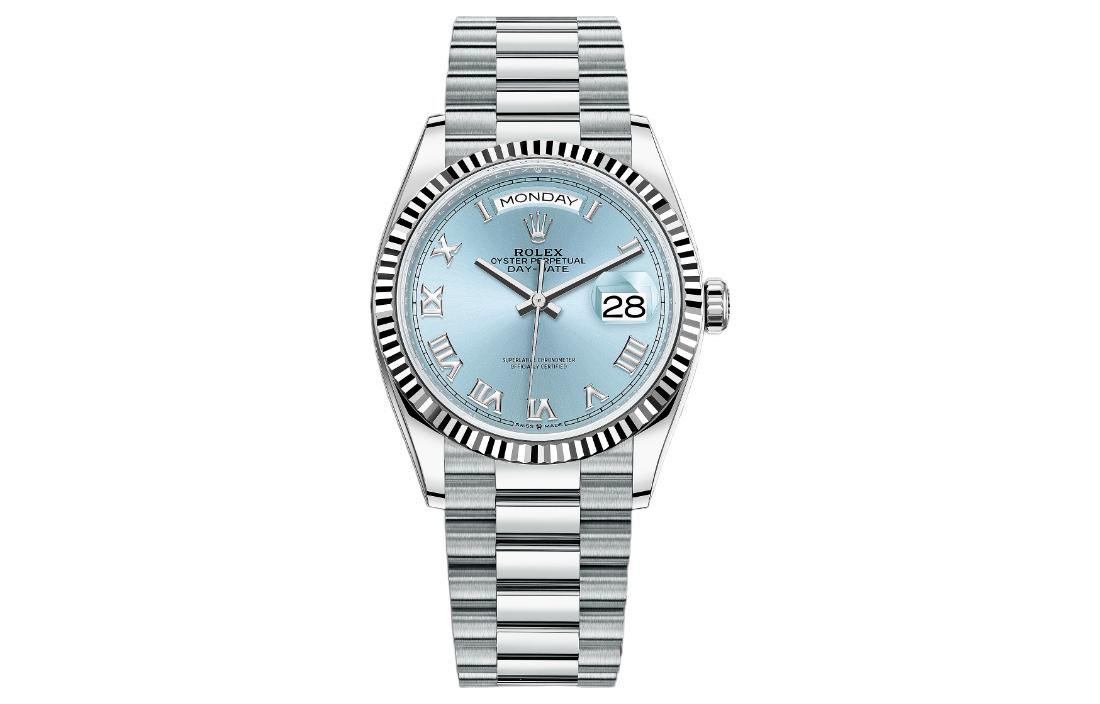 

ROLEX Недельный календарь автоматический механический механизм женские часы 36 мм синий циферблат корпус Oystersteel браслет Oystersteel