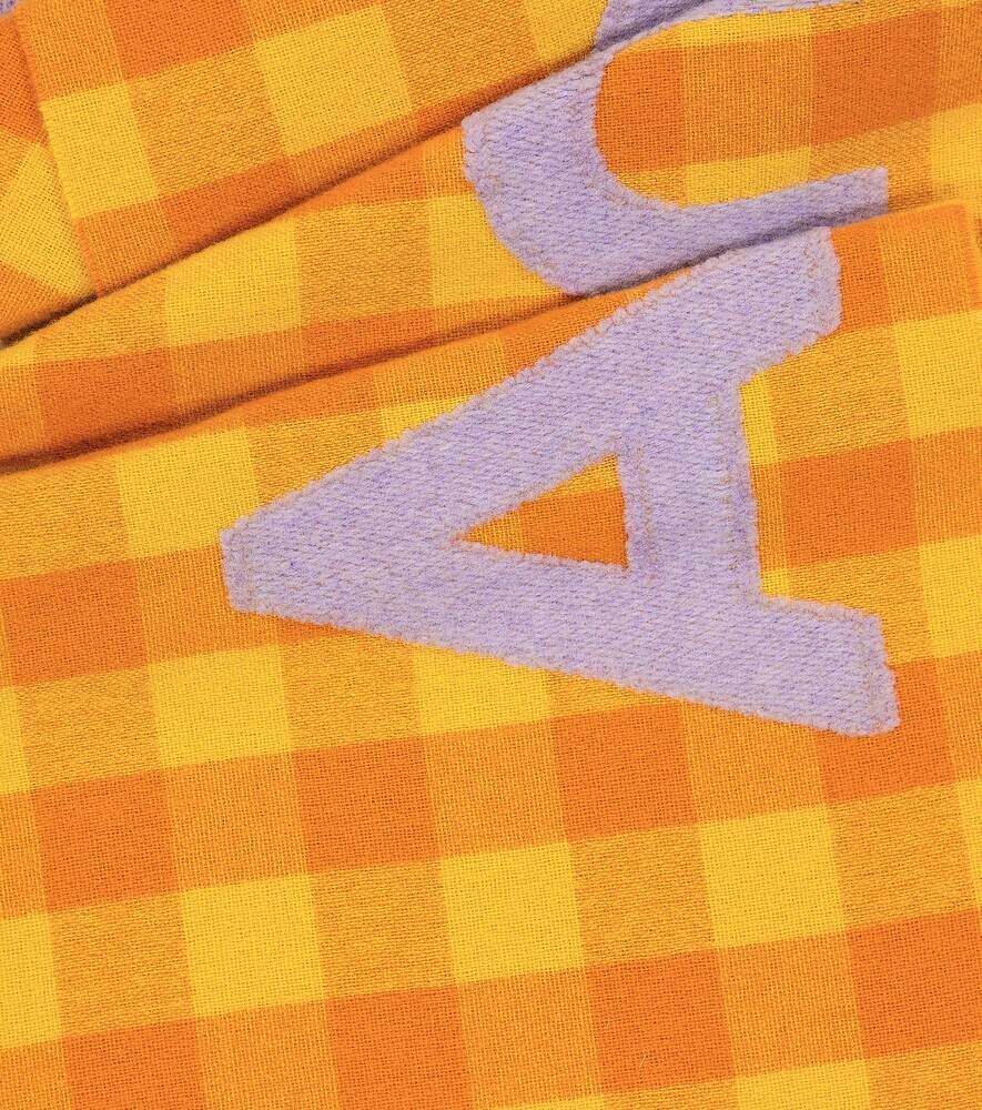 Шарф из смесовой шерсти в клетку с логотипом Acne Studios, разноцветный — фото 4