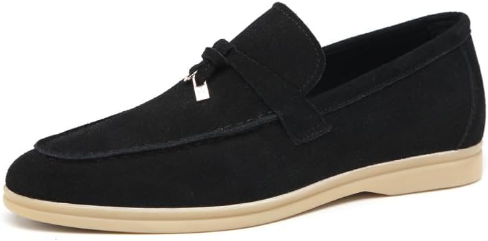 

Мужские замшевые лоферы 2025 осень с кисточками, слипоны для официальных мероприятий, повседневный британский стиль для свадеб и ежедневной носки Generic, черный