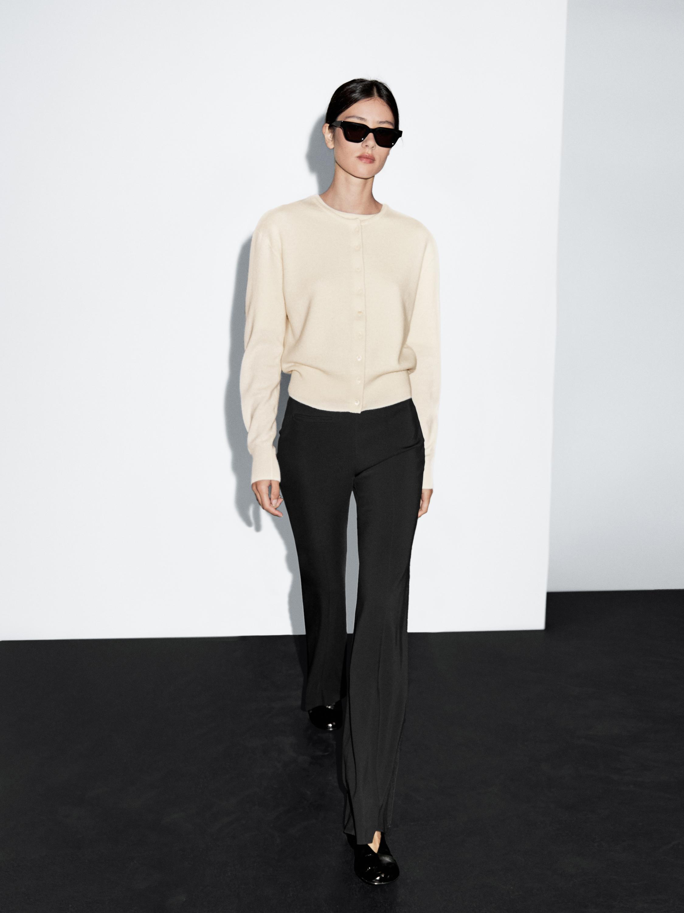 

Кардиган из смесовой шерсти Massimo Dutti, Vanilla