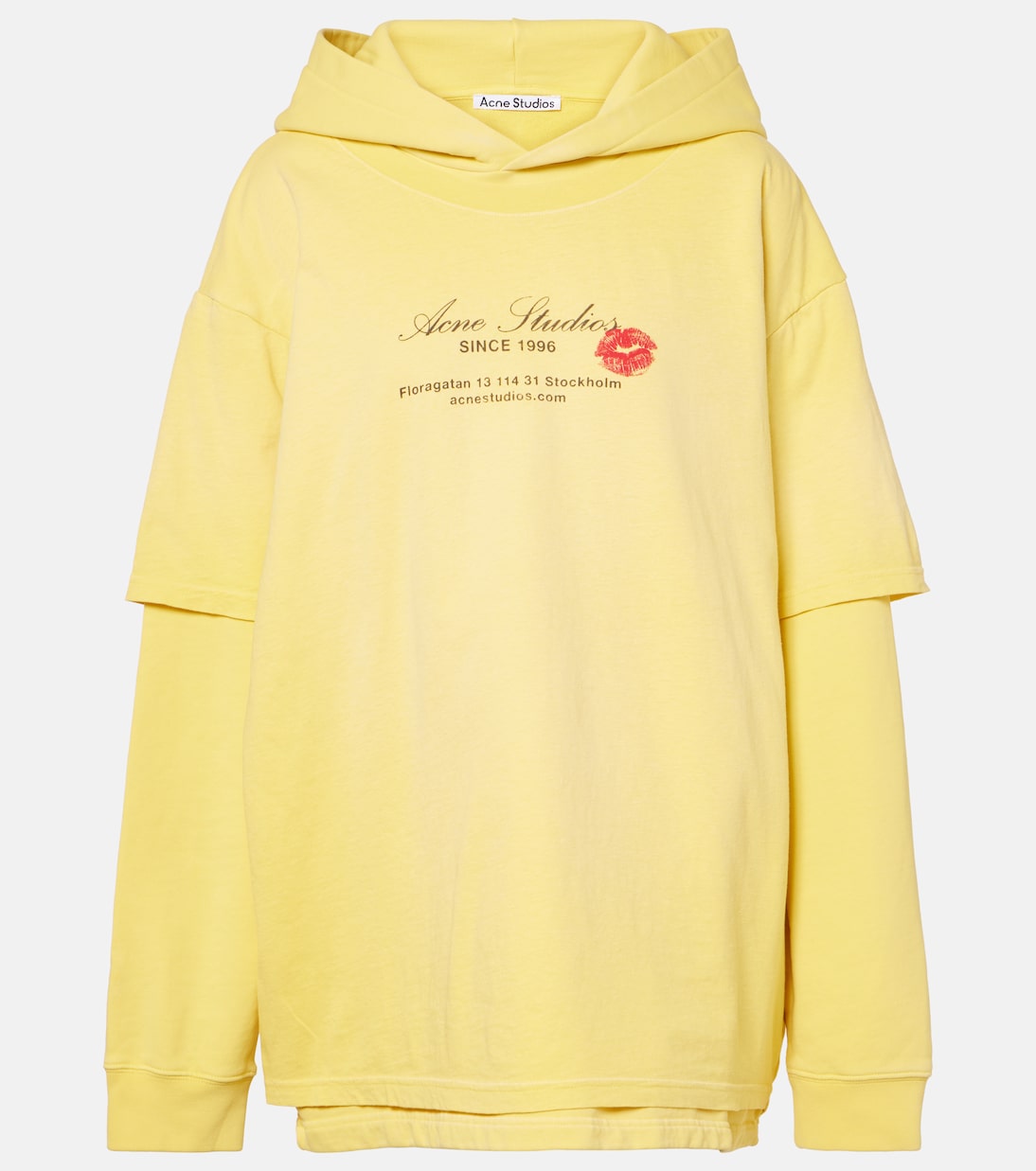 

Толстовка из хлопкового джерси с принтом Acne Studios, Bright Yellow