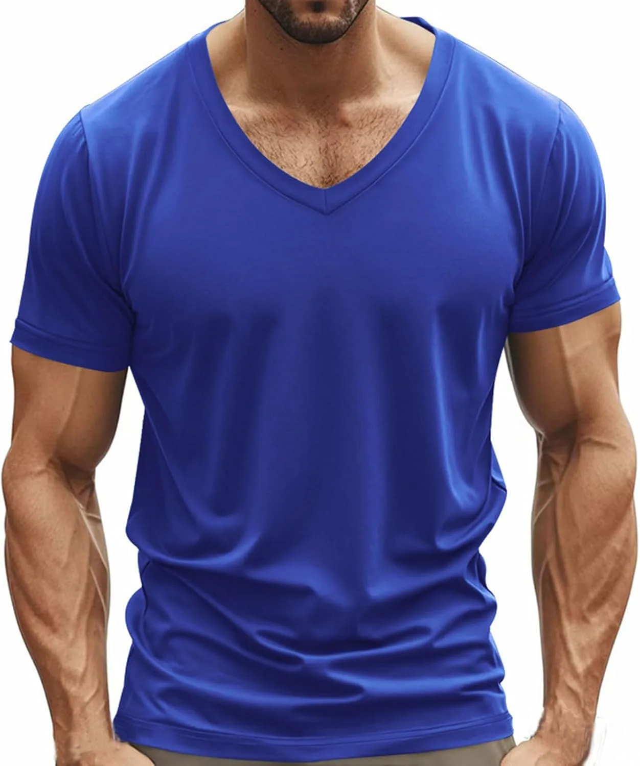 

Мужская футболка для тренировок Slim V Neck Athletic Xiaojmake