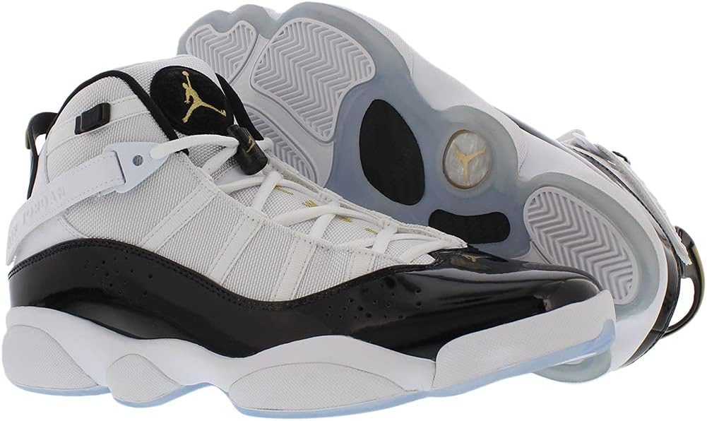Мужские кроссовки Jordan Air 6 Rings бело-черно-золотые — фото 2