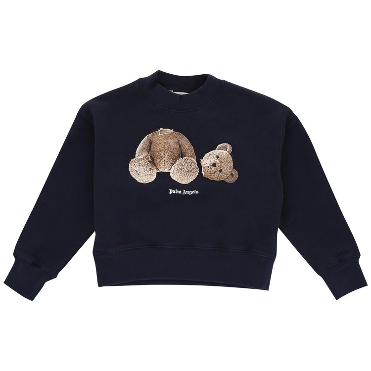 

Толстовка Palm Angels Kids Broken Bear Sweatshirt Navy Blue, синий