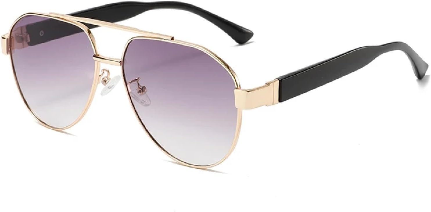 

Солнцезащитные очки с защитой UV400 | Мужские очки с металлическим градиентом, увеличенного размера | Линзы конфетных цветов для занятий спортом на открытом воздухе и вождения DSVIGF, Gold Gradient Grey