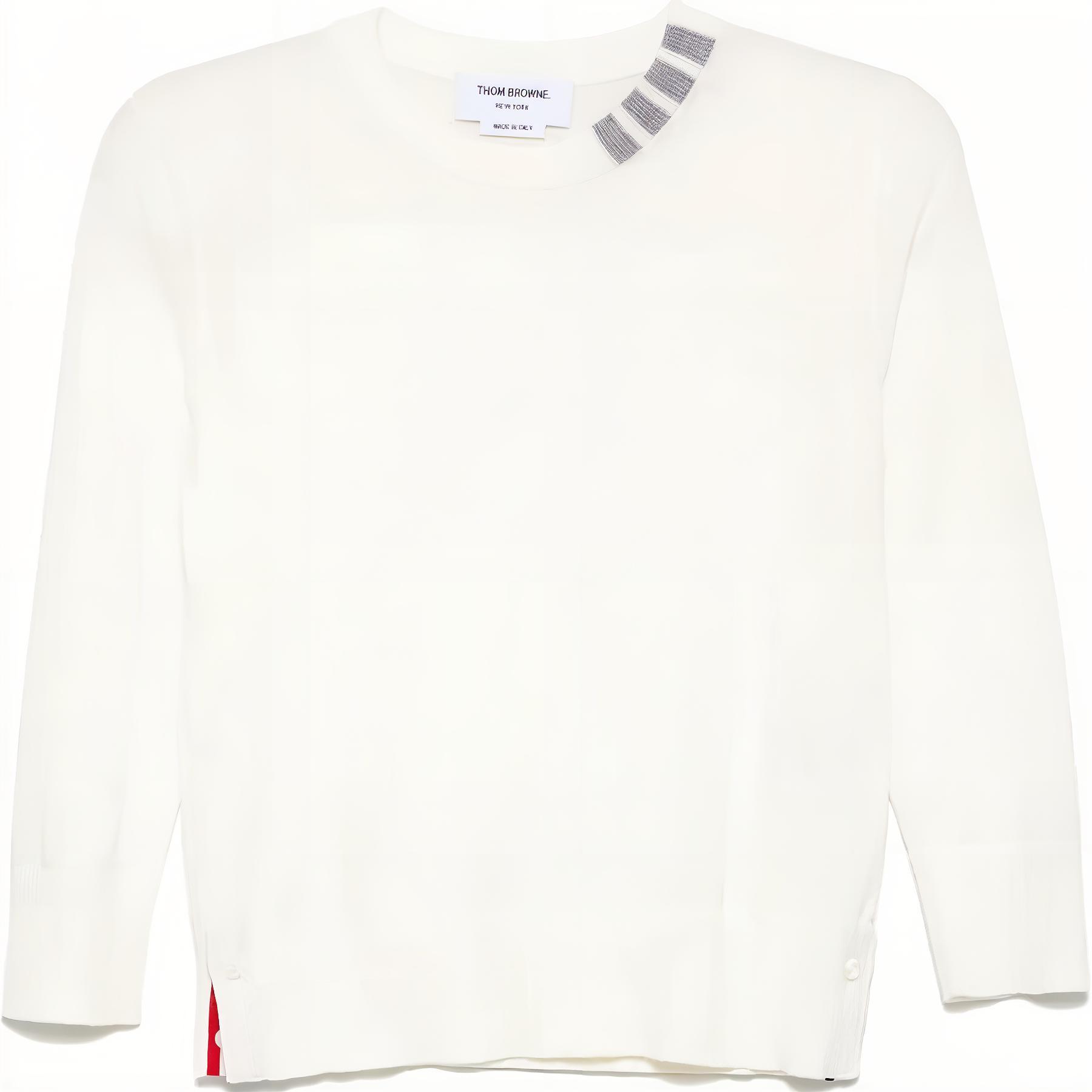 

Футболка-поло с четырьмя полосами THOM BROWNE, белый