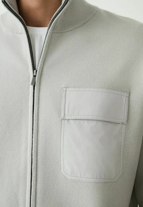 Толстовка на молнии средней плотности, стандартного кроя. Next, Light Grey — фото 4
