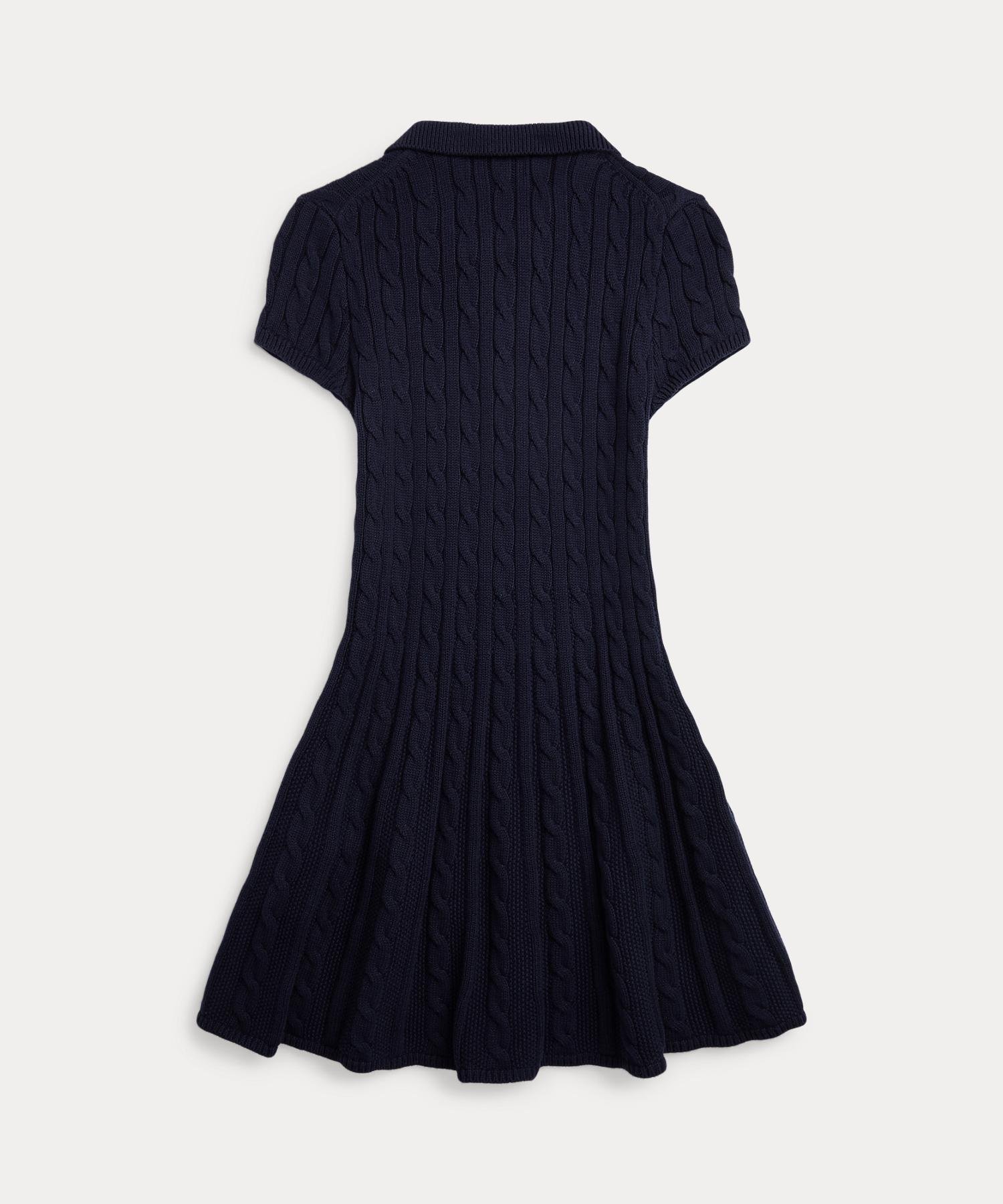 (Девочки 7-16 лет) Хлопковое платье-поло крупной вязки Polo Ralph Lauren, 410 Navy — фото 2