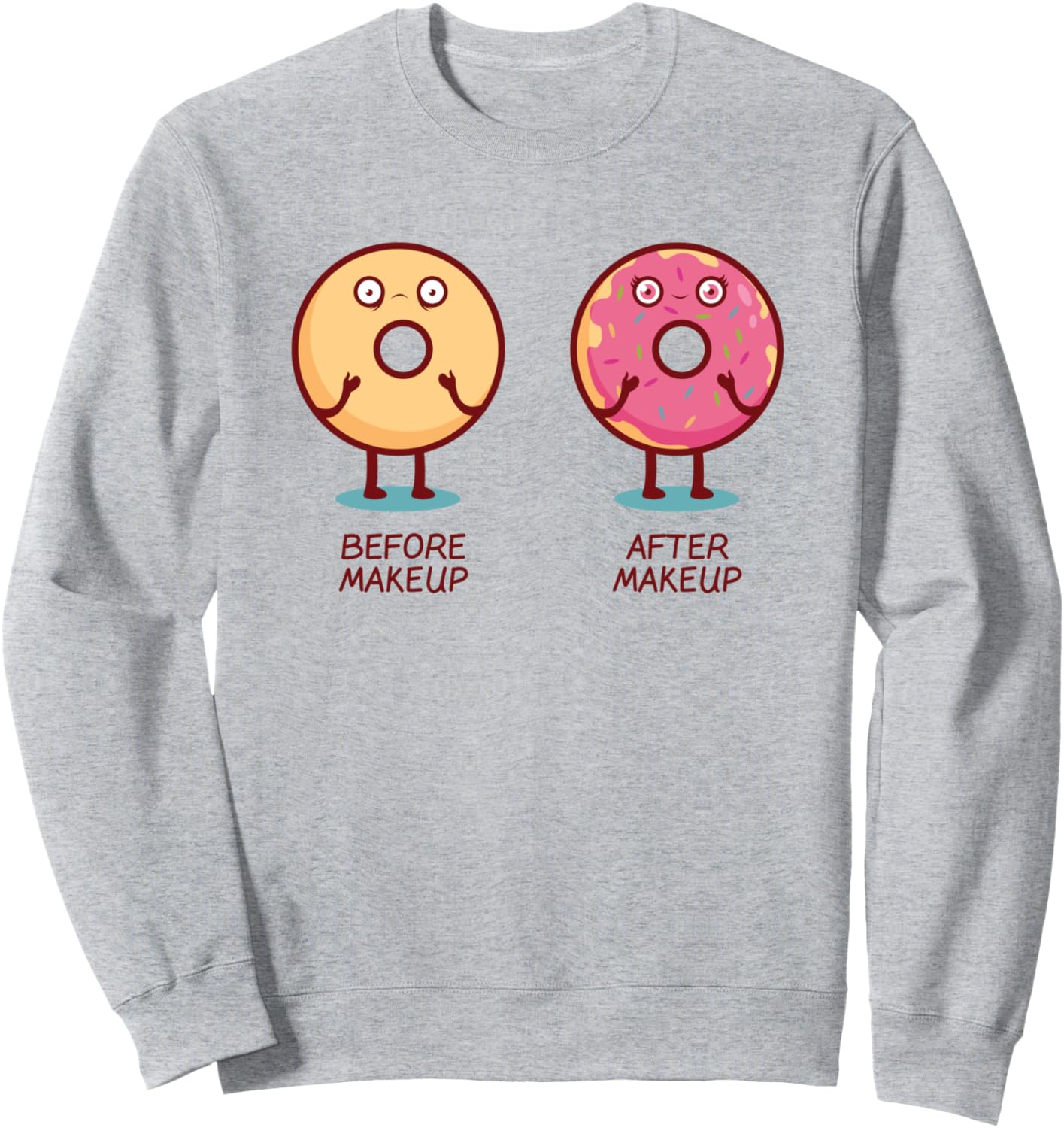 

Посыпка перед макияжем и после макияжа. Забавная толстовка с пончиком Calorie-Laden Delight For Bakers And Makeup Artist, серый