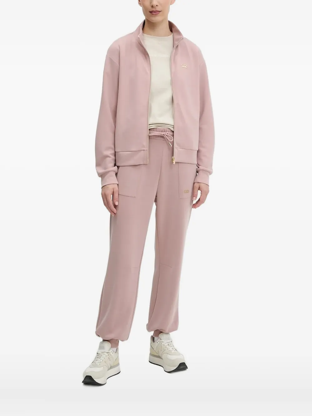 

Толстовка с длинными деталями на молнии Ea7 Emporio Armani, розовый