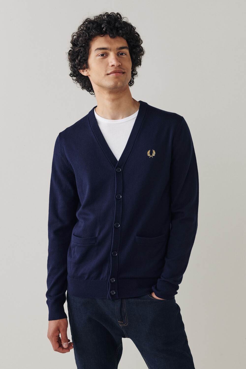 

Классический кардиган Fred Perry, синий