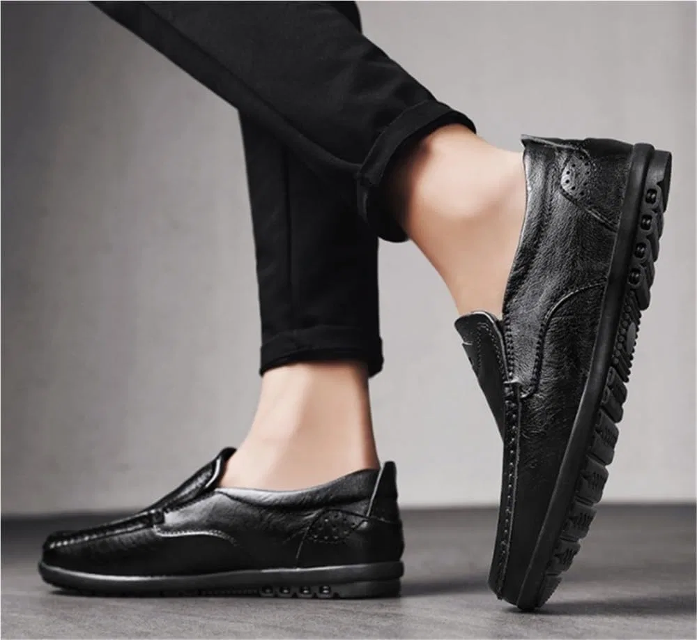 Мокасины кожаные Loafers Black DHFIRUFSHLO — фото 4