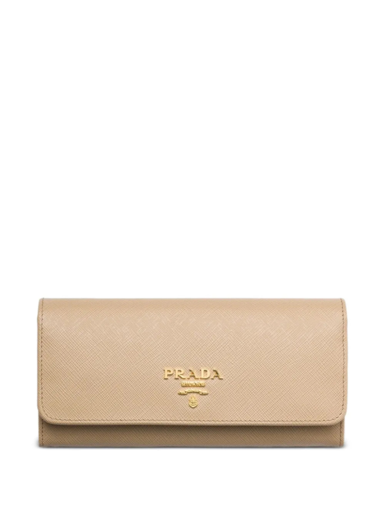 

Большой кошелек Prada из сафьяновой кожи, нейтральный