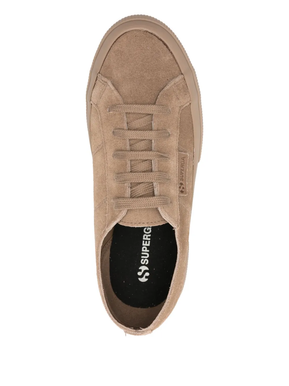 Замшевые кроссовки на шнуровке Superga, коричневый — фото 4