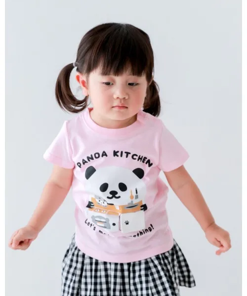 Детская футболка Panda Kitchen CHEEK ROOM розовая
