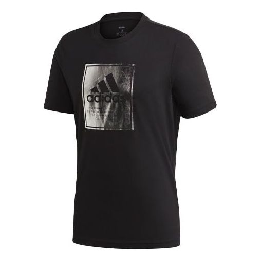 

Футболка m lg bx fl t logo printing sports short sleeve black Adidas, черный