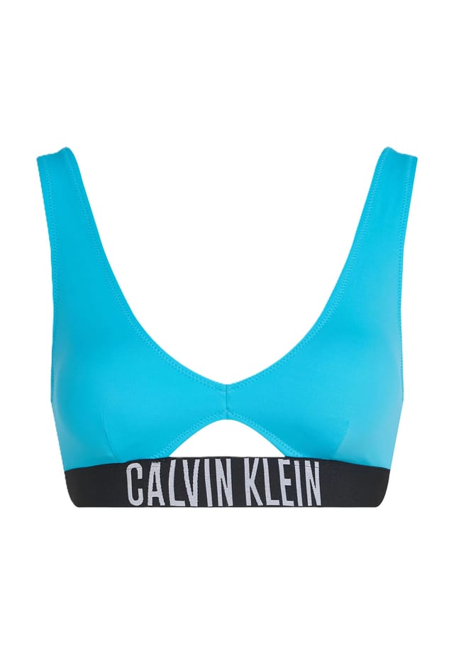 

Верх бикини с логотипом по низу Calvin Klein, синий