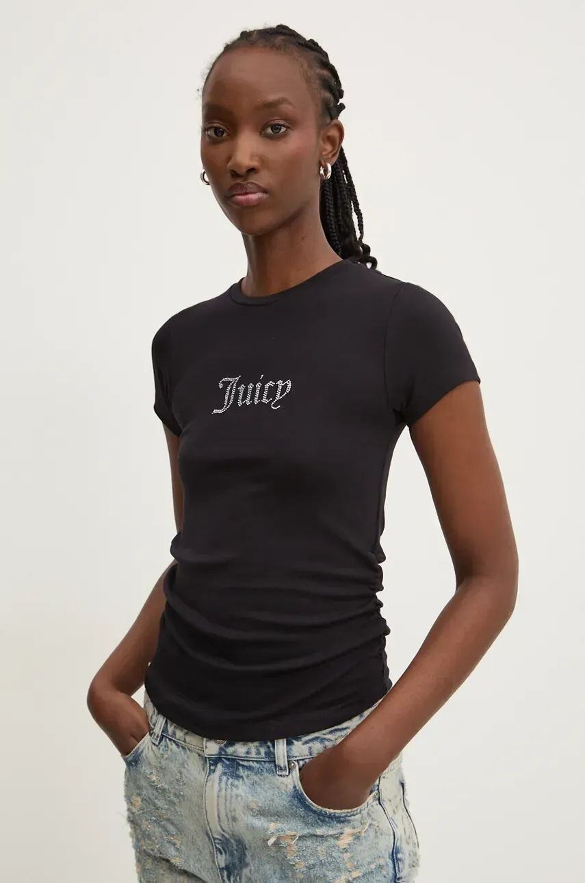 

Футболка Juicy Couture со сборками в горошек, черный