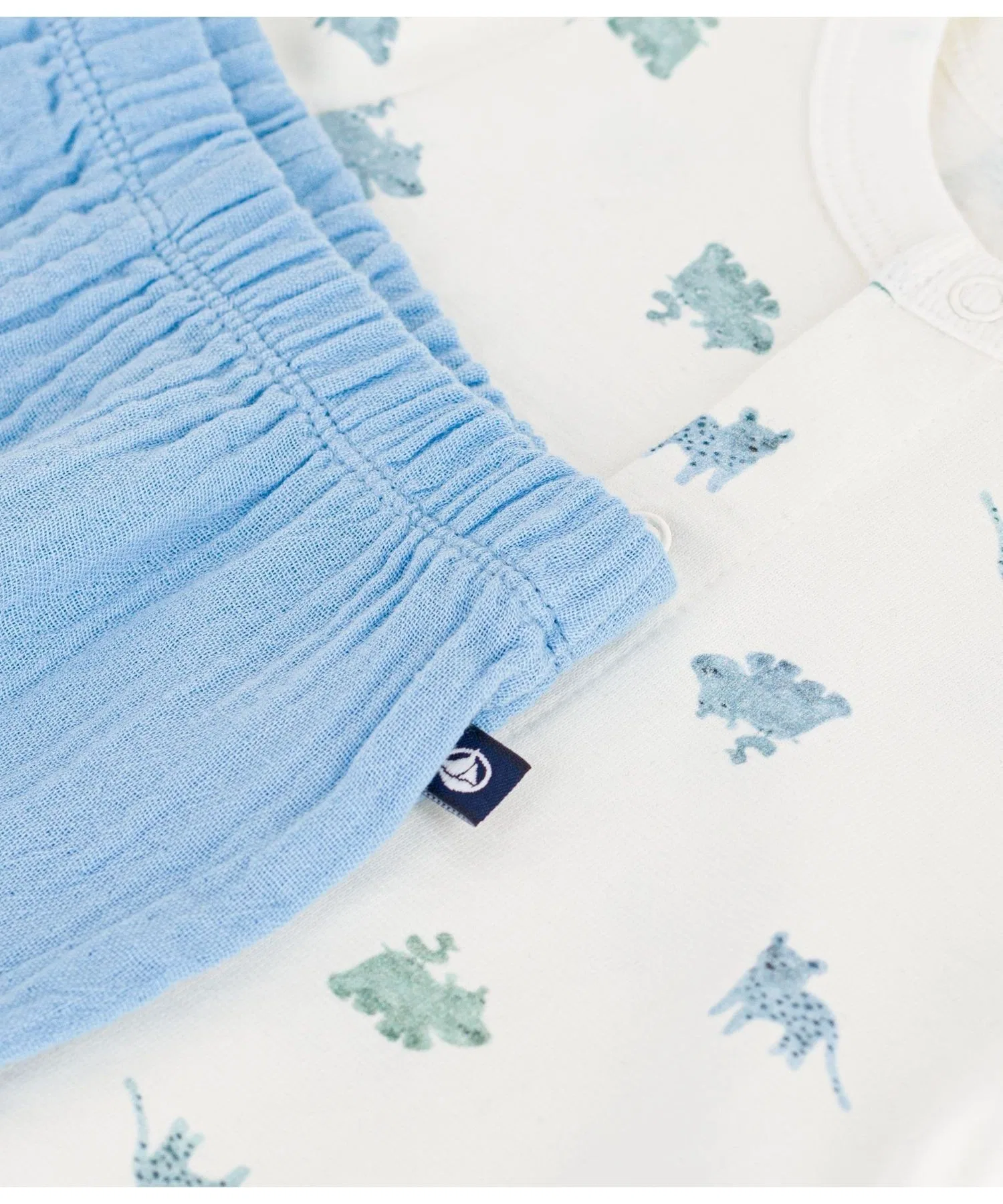 Детский комплект из хлопка PETIT BATEAU светло-голубой — фото 4