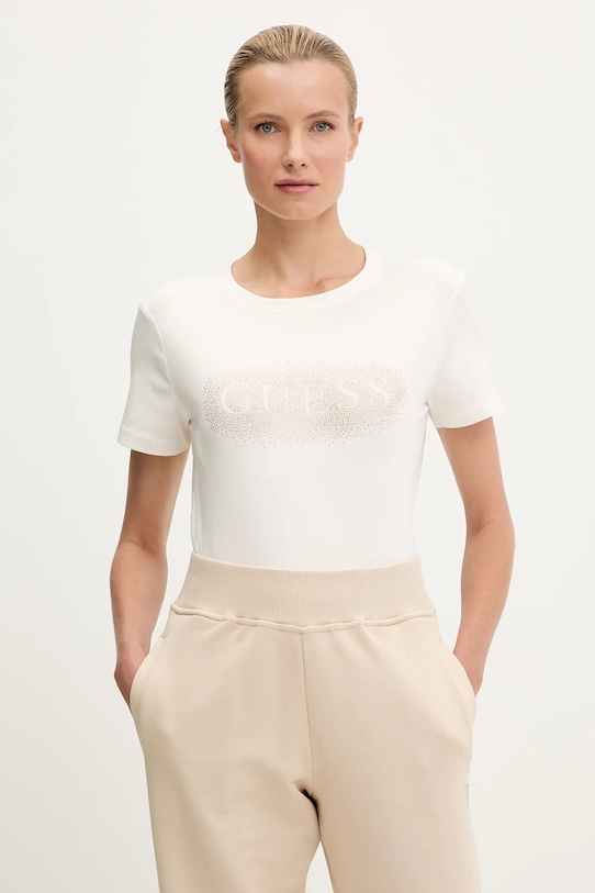 

Хлопковая футболка INGRID Guess, белый