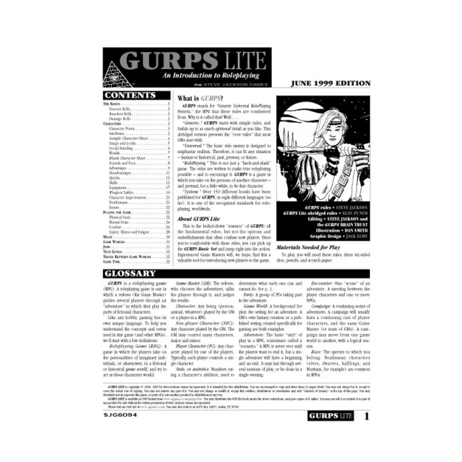 

GURPS Lite (1999 Edition), GURPS (1st-3rd Edition) - Core & Assorted, мягкая обложка