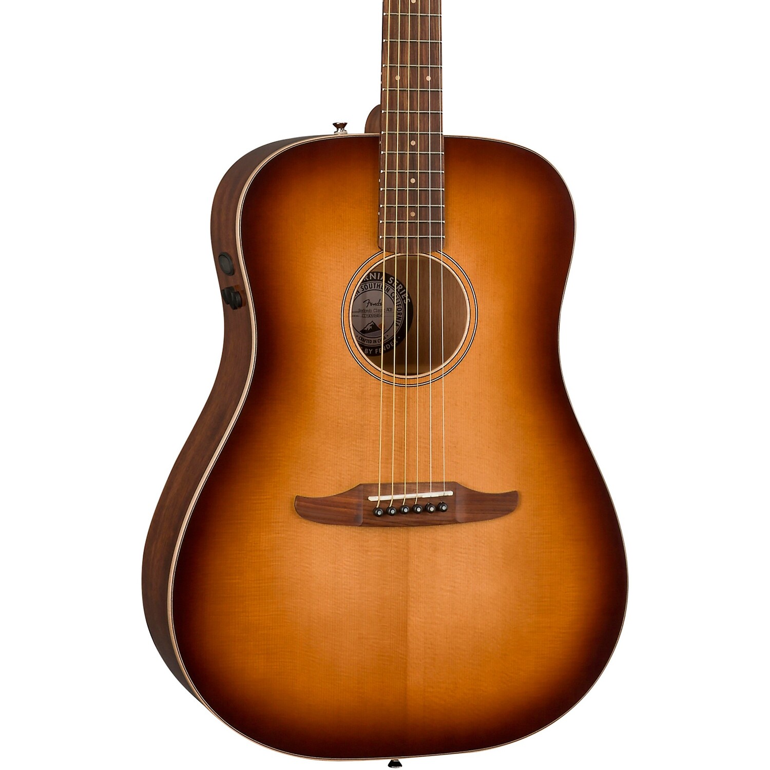 

Акустическая электрогитара Fender California Redondo Spruce-Mahogany Aged Cognac Burst